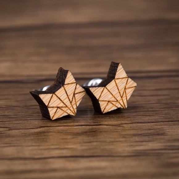 Jewelry - 🎉 New Wood Origami Fox Stainless Steel Earrings